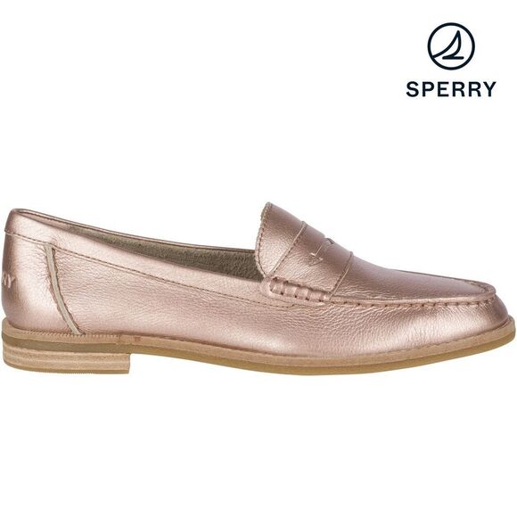 Sperry | Top Sider Rose Gold Seaport Slip On Penny Loafers | 9 - Picture 7 of 10